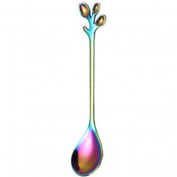 Stainless Steel Leaf Pattern Stir Spoon