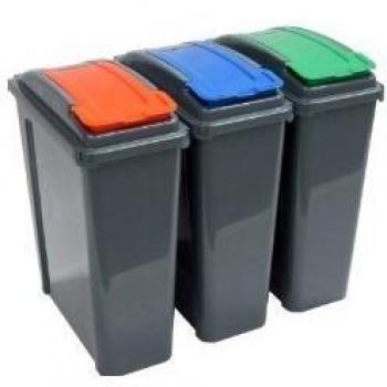 5 Litre Narrow Slim Plastic Waste Recycle Bin with Flap Lid