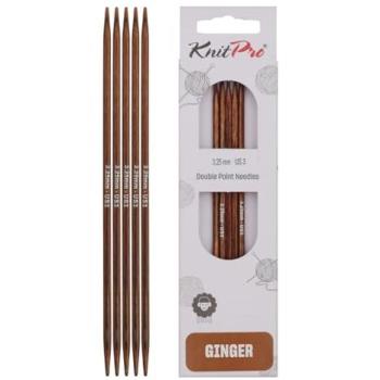 KnitPro Ginger Double‑Pointed Needles – 15 cm (6″) – US Size 3 (3.25 mm)