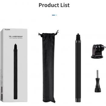 Monopode télescopique pour GoPro Hero 10, 9, 8, 7, 6 en fibre de carbone