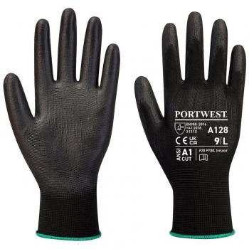 Gants Portwest enduits PU paumes noires sans latex taille 5