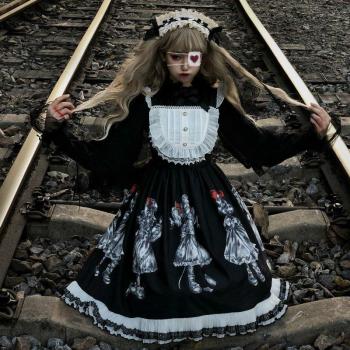 Soufflesong Gothic Lolita Dunkelwinkel–Dress – Hoch/Niedrig Variante
