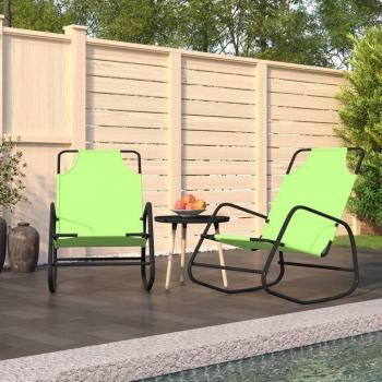EcoStaal Schommelset – Groene Ligstoelen (2x)