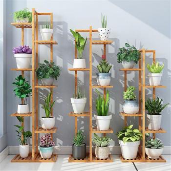 Estante Alto para Plantas de Bambú