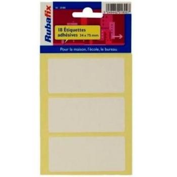 50 Étiquettes adhésives blanches 34x75 mm