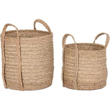 Dekorative Seegras Box DKD Home Decor (33 x 33 x 45 cm) (2 Stücke)