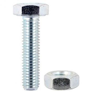 Zinc-Plated Hexagon Screws and Nuts Set