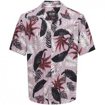 ONLY & SONS Lila Freizeithemden mit Resort-Kragen