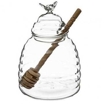 See-Through Honey Dipper Jar Combo for Kitchen Use