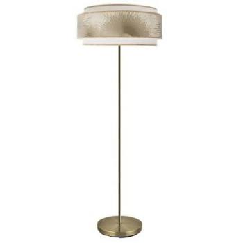 Lámpara de Pie Nepal 1xE27 Cuero Blanco y Oro 160x40x40cm