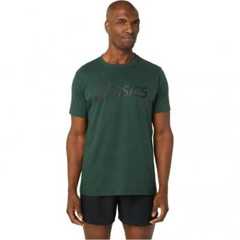 Camiseta Asics Hombre Big Logo Rainforest Oscuro