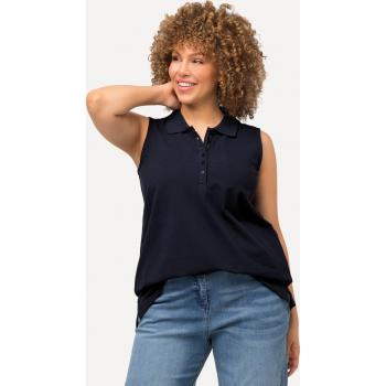 Polo smanicata cotone blu taglia 52/54 donna