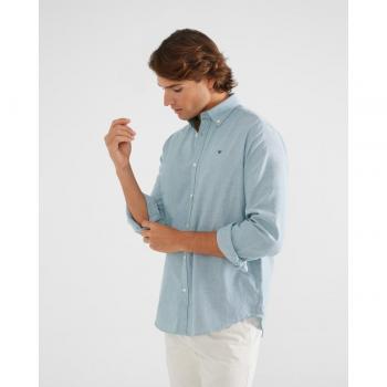 Camisa verde de hombre corte regular
