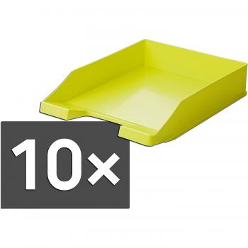 HAN Klassik Ablagekorb, für A4/C4, mit Beschriftungsfeld, stapelbar, B 255 x T 348 x H 65 mm, Kunststoff, lemon, 10 Stück