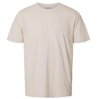 SELECTED HOMME Flammengarn T-Shirt 'ASPEN SLUB', Größe M, Offwhite