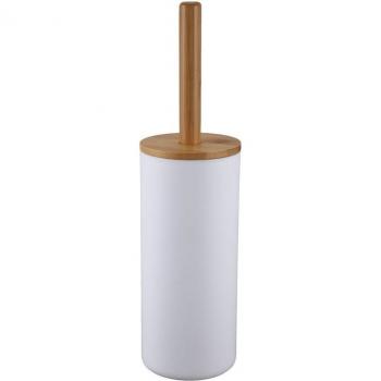 Ensemble de brosses de toilette en bambou avec support