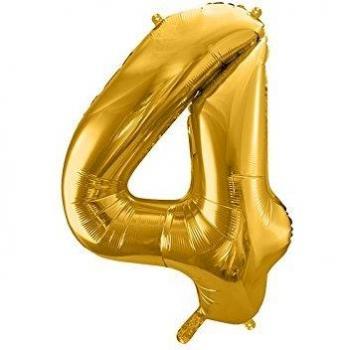 Zahl 4 Folienballon in Gold