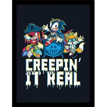 Poster Sonic The Hedgehog Creepin' It Real 40 cm encadré bleu
