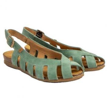 Sandalias de Piel Verde Jade N5213 Stella para Mujer