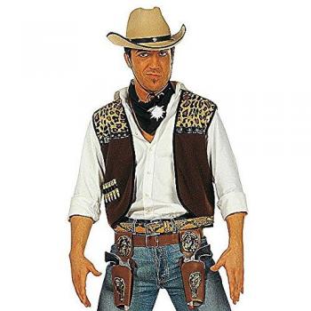 Gilet per Cowboy con Bandana inclusa, Widmann, Taglia M, Marrone
