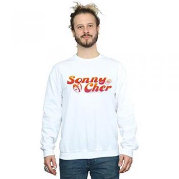 Sonny & Cher BI43641 Gradient Logo Sweatshirt – Men’s White S