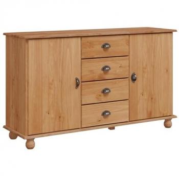 Buffet avec tiroir marron 133,5×40×79 cm bois de pin massif – Vidaxl