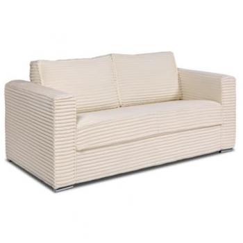 Divano letto 3 posti ribaltabile beige con materasso 18 cm in velluto a coste larghe, 140 cm di posto letto – Vendita Unica