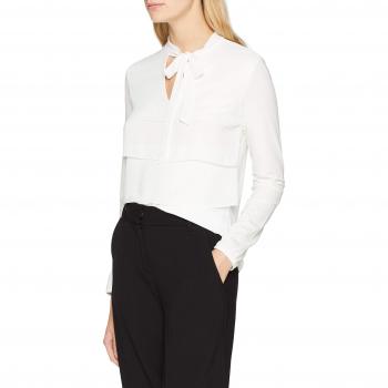 Comma Damen Langarmshirt 81.810.31.3359, Weiß (White 0120), 40
