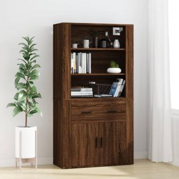 Credenza Rovere Marrone in Legno Multistrato con Design Multistrato