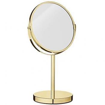 Specchio cosmetico da tavolo con ingrandimento e base in metallo dorato di Bloomingville, modello classico