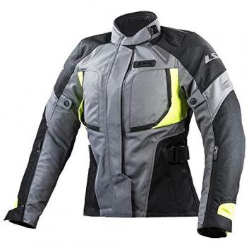Giacca Moto Tessile Impermeabile LS2 Phase Lady Nero Grigio Giallo S