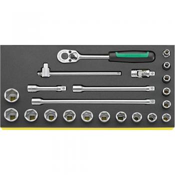 Hex Drive Tool Kit 3/8, 7-22mm, Foam Grip & Ratchet – 22 Pieces