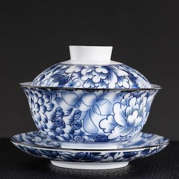 Portabler Tee-Techer „Jahrgang Blau-Weiß“, 150 ml, Handkeramik