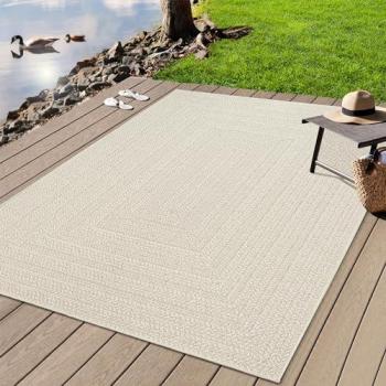 The carpet Teppich Kansas, rechteckig, 1 mm Höhe, moderner robuster In und Outdoor Teppich Jute Look