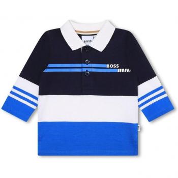 Polo BOSS tricolore pour garçon 6M
