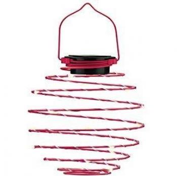 LED Solar Laterne für den Garten, pink, 2 Stück