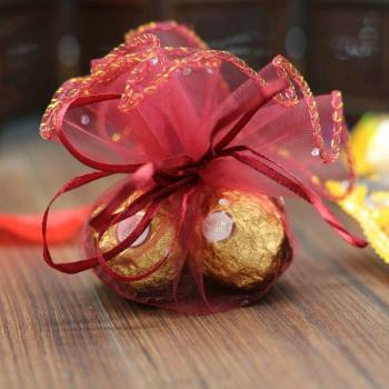 Bolsa de Organza para Embalaje de Joyería y Dulces, 25cm, 20 Piezas