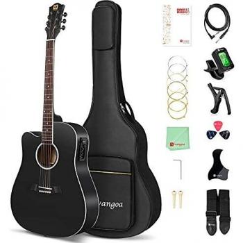 Kit Vangoa Guitare Gauche 104 cm – Acoustique/Électrique avec Équaliseur 4 Bandes