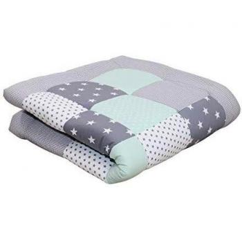 ULLENBOOM Baby Krabbeldecke 120x120 cm Mint Grau