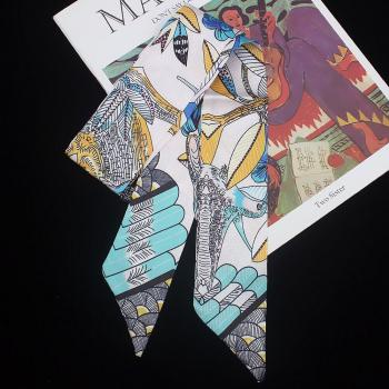 Women's Floral and Bird Print Luxury Scarf