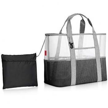 Sonnige Strand-Bag mit Kordeln und robustem Karabiner