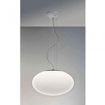 Astro Zeppo Single Light Large Ceiling Pendant with White Glass Shade, E27, Matt White Finish, Designed in Britain, 3 Years Guarantee