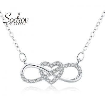 Sodrov 925 Sterling Silber Elegante Herz Halskette
