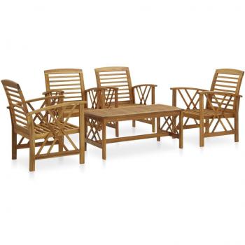 Muebles de jardín 5 piezas de acacia natural