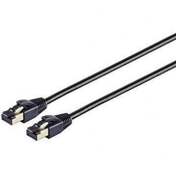 Helos Patchkabel F/FTP Cat 8.1 schwarz 1,0m -doppelt geschirmt
