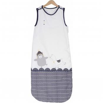 Trois Kilos Sept Gigoteuse Lamam'Ours 90 cm 831 7001 Blanc/Bleu