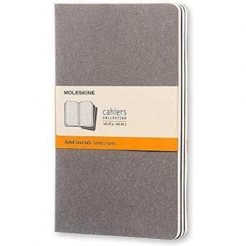 Moleskine Soft Grey Ruled Cahier Large Journal (3 Set)