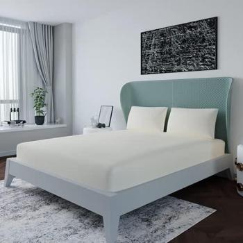 LivinEase Soft & Comfortable Cream King Size Fitted Sheet