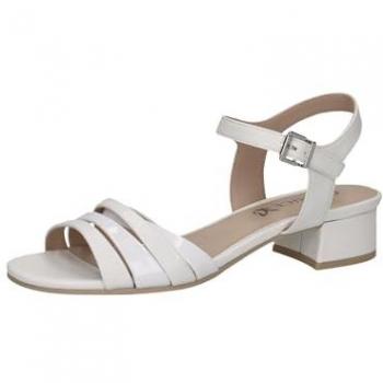 Talla 37.5 CAPRICE Sandalia Tacón Bloque, Blanco, Cuero