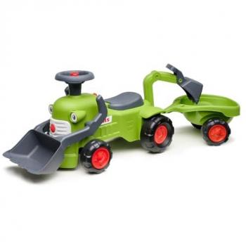 Porteur Tractopelle Claas avec Remorque Vert – 1er Âge – Fabriqué en France